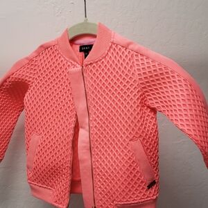 DKNY neon pink/orange bomber jacket size 3T
